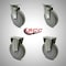 Service Caster 6 Inch SS Gray Polyurethane Swivel Top Plate Caster Set with 2 Rigid SCC SCC-SS20S614-PPUB-2-R614-2 - alternate 1